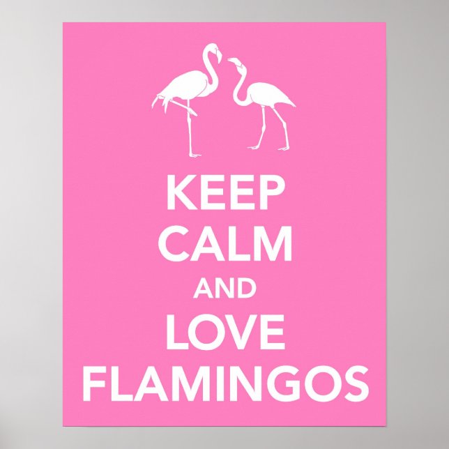 Poster Conserver le calme et les Flamants roses d'amour (Devant)