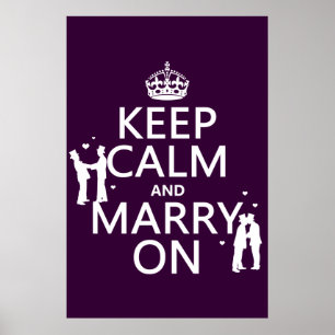 Poster Conserver le calme et se marier (couleur personnal