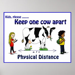 Poster Conserver une vache à part l'affiche de distance p