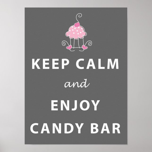 Poster CONSERVEZ CALME et profitez de la marque Candy Bar (Devant)