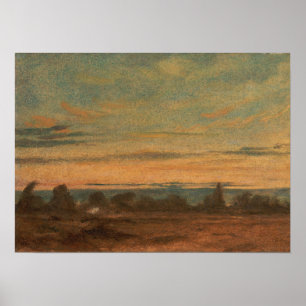 Poster Constable - Paysage du soir d'été