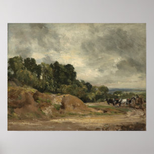 Poster Constable - Sandbanks Et Un Panier Et Chevaux Sur 