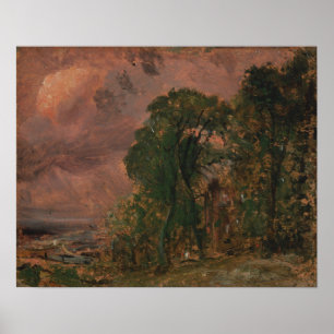 Poster Constable - Une vue à Hampstead par temps orageux