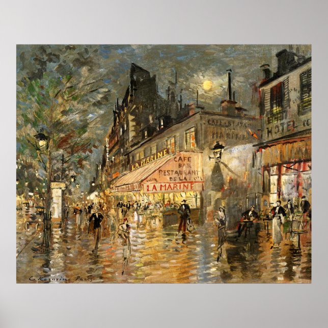 Poster Constantin Korovin : Café La Marine, Paris (Devant)