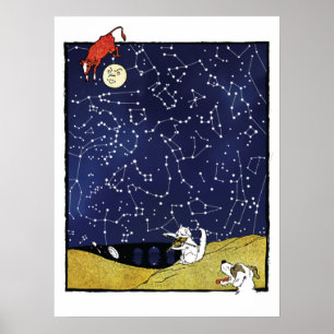 Poster Constellation "Au-Dessus De La Lune"