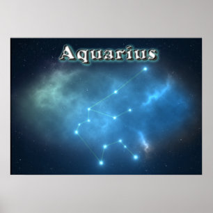 Poster constellation d'Aquarius