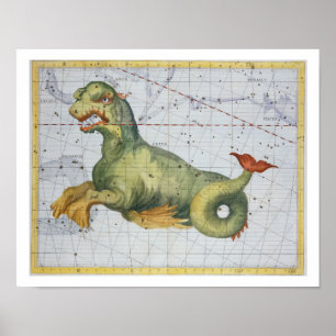 Poster Constellation de Cetus la baleine, de "Atlas Coel