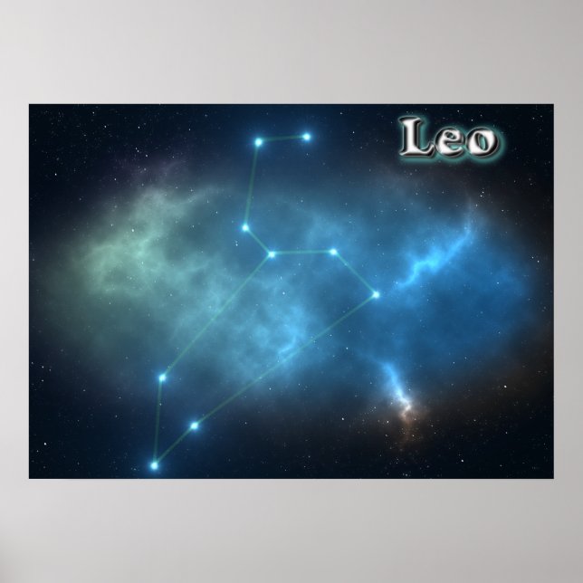 Poster constellation de Leo (Devant)