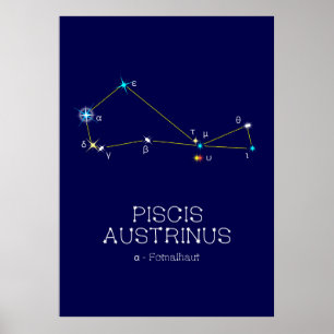 Poster Constellation de l'hémisphère Sud Piscis Austrinus