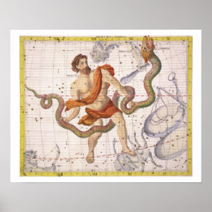 Poster Constellation d'Ophiucus et Serpens, plaque 22 fr