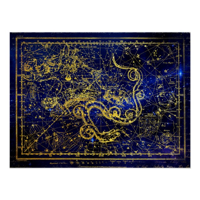 Poster Constellation d'or Draco (Devant)