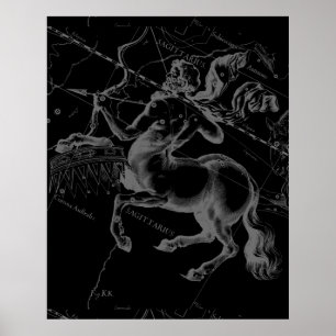 Poster Constellation du Sagittaire Hevelius vers 1690