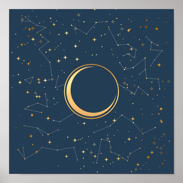 Poster Constellations de la Lune de la Marine et du Crois (Devant)