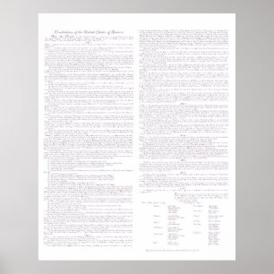 Poster Constitution américaine Typescript parchemin, Mauv