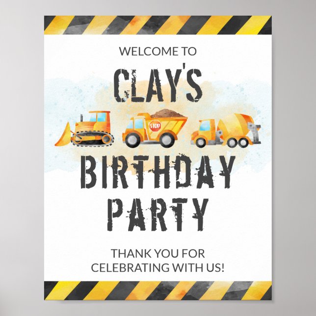 Poster Construction Anniversaire Bienvenue 1er anniversai (Devant)