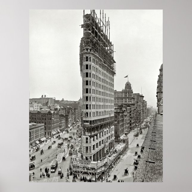 POSTER CONSTRUCTION DE BÂTIMENT DE FLATIRON 1902 (Devant)