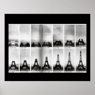 Poster Construction de l'affiche Tour Eiffel