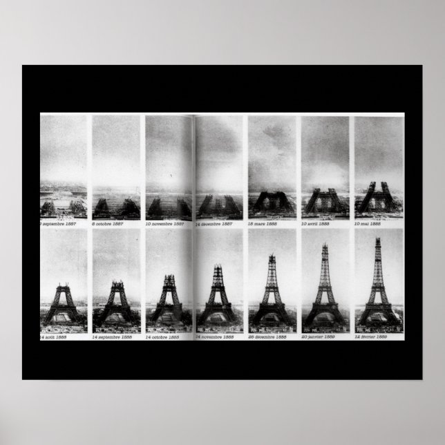 Poster Construction de l'affiche Tour Eiffel (Devant)