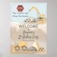 Construction Dump Truck Boy fête le 2e anniversair