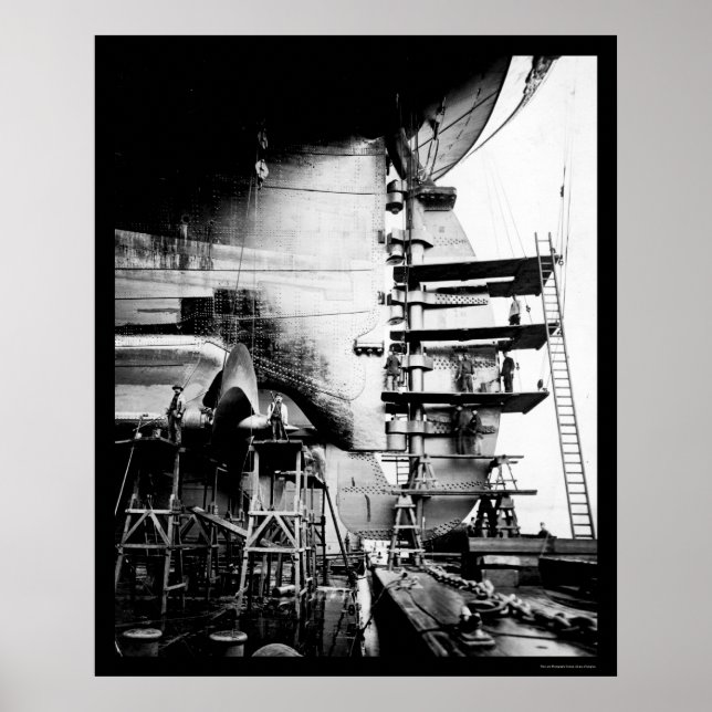 Poster Construction navale Hambourg, Allemagne 1912 (Devant)