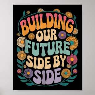 Poster Construire notre avenir côte à côte Motivation ret