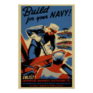 Poster Construire Pour Votre Marine Propagande De La Seco