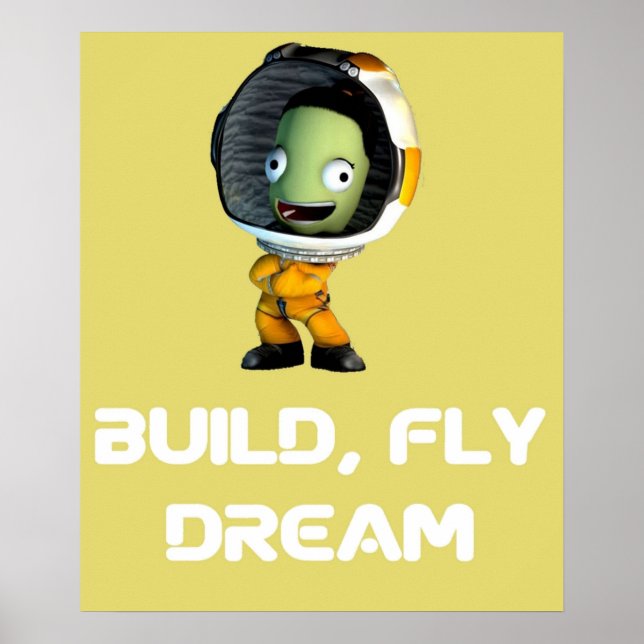 Poster construire un rêve de vol crash Kerbal programme s (Devant)