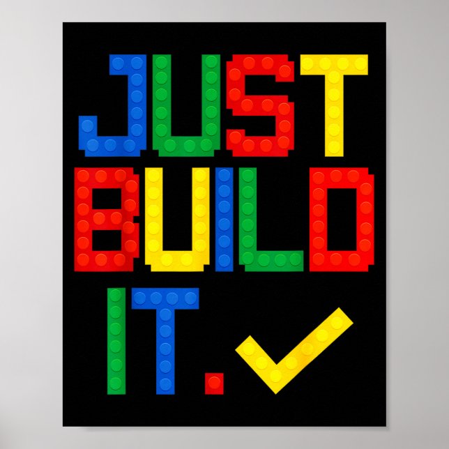 Poster Construisez-le Maître Constructeur Blocs de Constr (Devant)