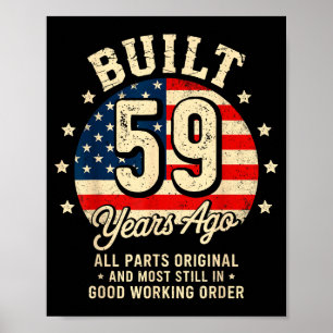 Poster Construit Il Y A 59 Ans Drôle 59e Anniversaire Vin