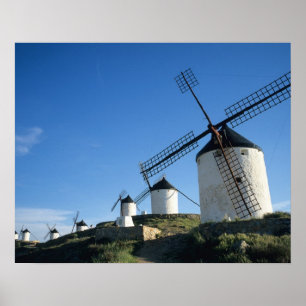 Poster Consuegra, La Mancha, Espagne, éoliennes 2
