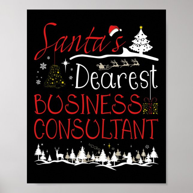 Poster Consultant d'affaires Xmas Job Cute Noël (Devant)