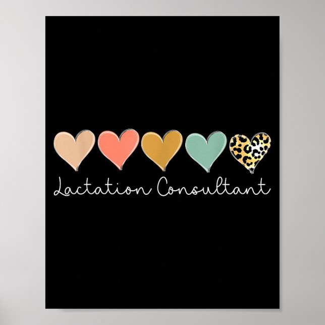 Poster Consultante en lactation Cœur de léopard, Saint-Va (Devant)
