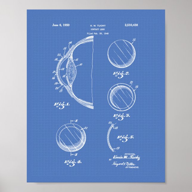 Poster Contact Lens 1950 Brevet Plan directeur de l'art (Devant)