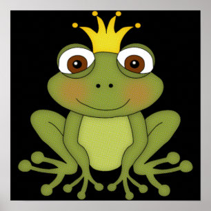Poster Conte de fée Prince de grenouille avec Couronne