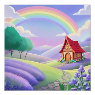 Poster Conte de fée sous l'arc-en-ciel