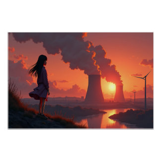 Poster Contemplation au coucher du soleil