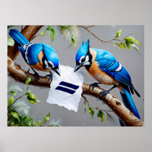 Poster Contemplation des Jays Bleus