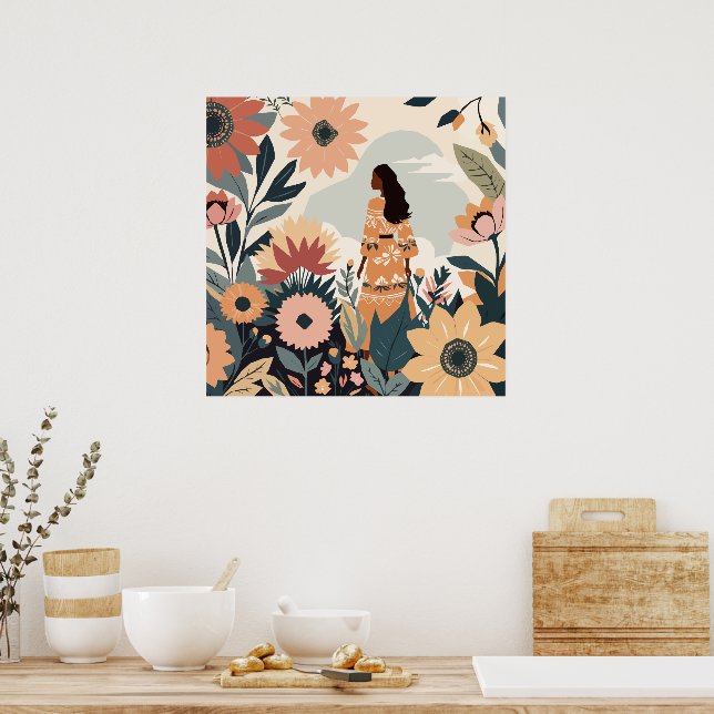 Poster Contemplation du jardin (Cuisine)