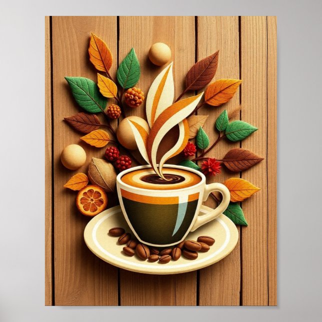 Poster Contemporary Café Wall Decor (Devant)