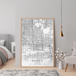 Poster Contemporary Phoenix Arizona Street Map unframed
