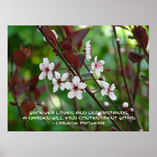 Poster Contentement des jardins - proverbe chinois
