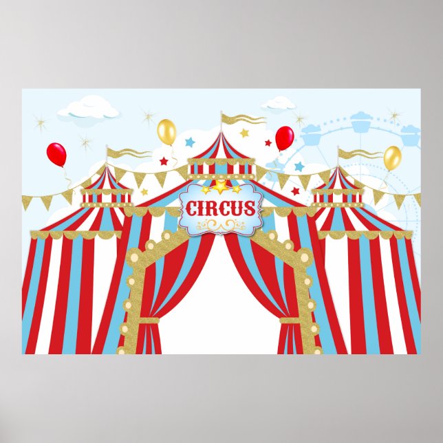 Poster Contexte du cirque, cadre d'anniversaire du Carnav (Devant)