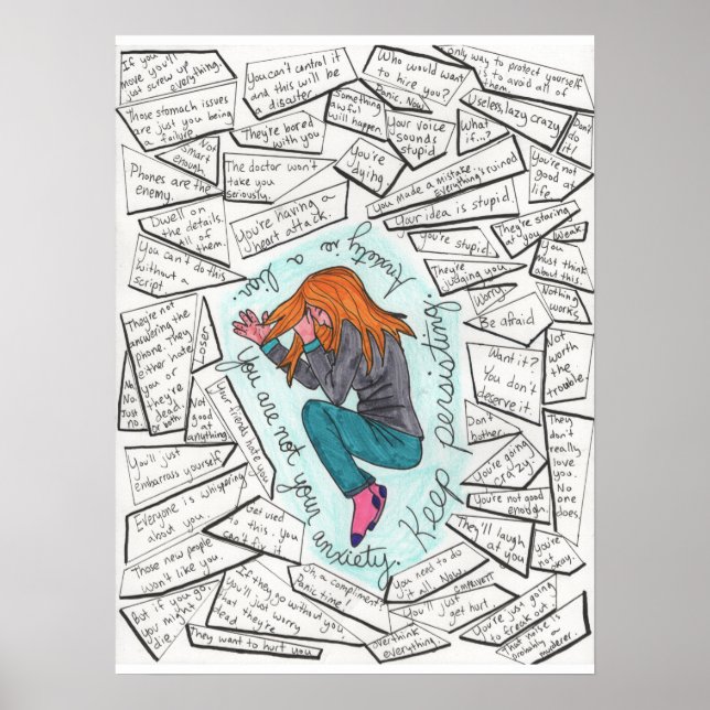 Poster Continuer à persister (anxiété) 18x24 (Devant)