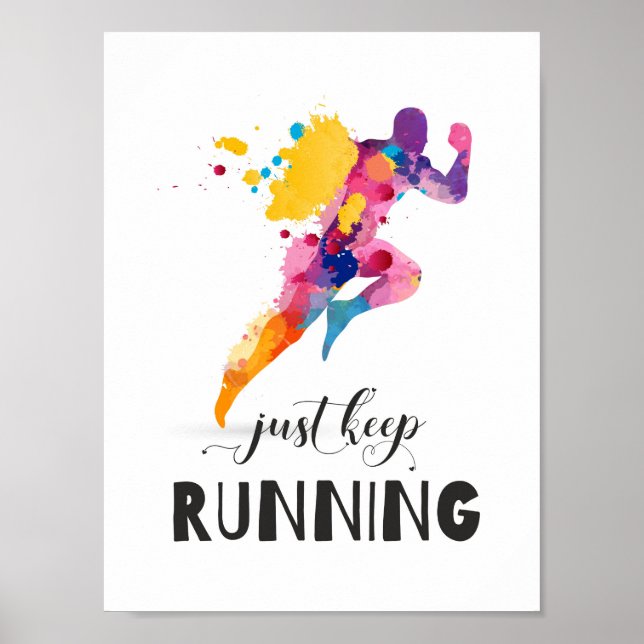 Poster Continuez à courir Citation motivante pour les cad (Devant)