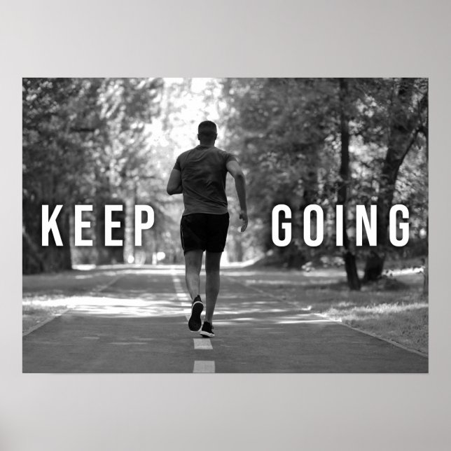 Poster Continuez - Fitness, Runner Motivational (Devant)