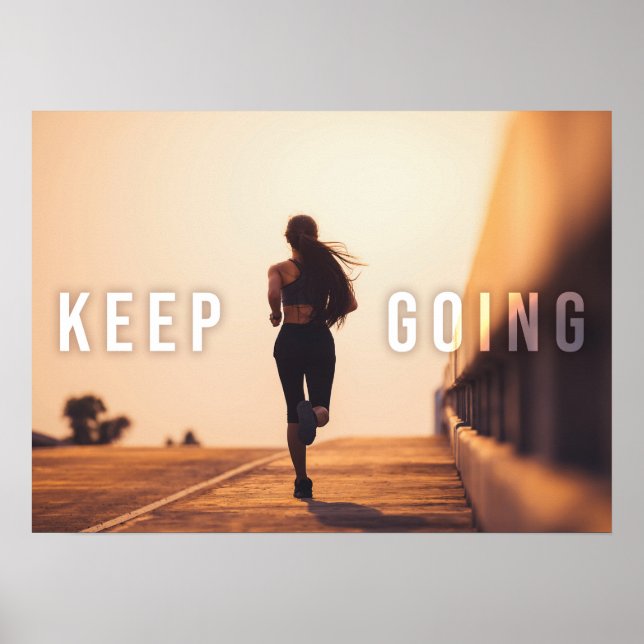 Poster Continuez - Fitness, Runner Motivational (Devant)