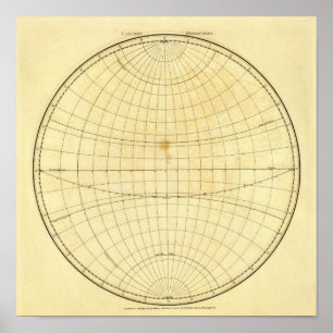Poster Contour d'hémisphère oriental