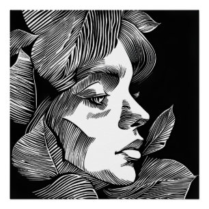 Poster Contraste en noir et blanc