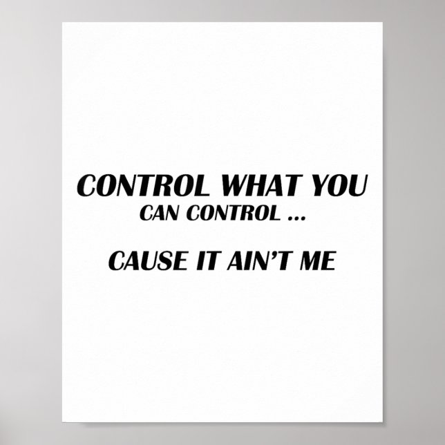 Poster Control What You Can Control Cause It Ain't Me Fun (Devant)