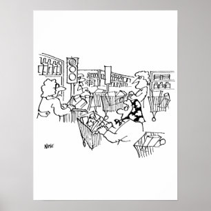 Poster Contrôle de la circulation feux de circulation dan